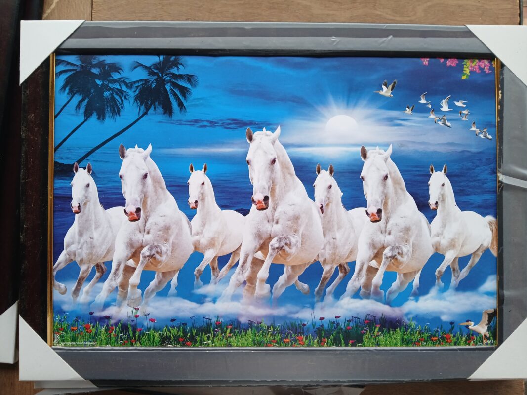 7 Galloping Horses in Moonlight