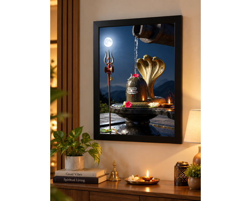 Mahadev Shivling Backlit LED Wall Frame